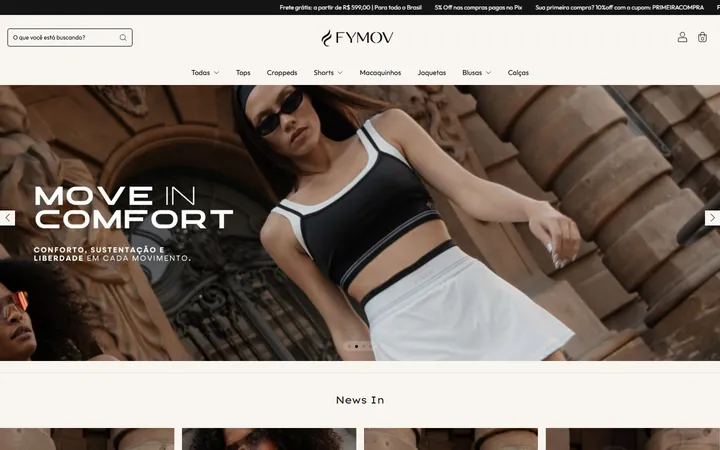 Começo do site da Fymov
