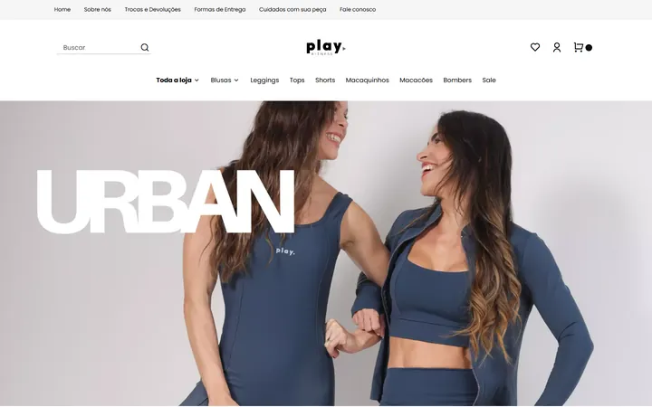 Começo do site da Play Fitness